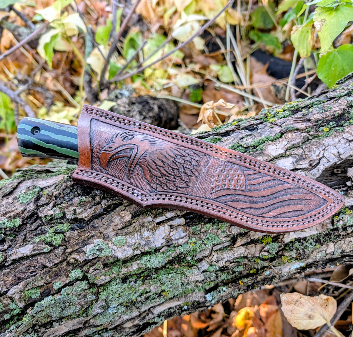 Damascus Drop Point