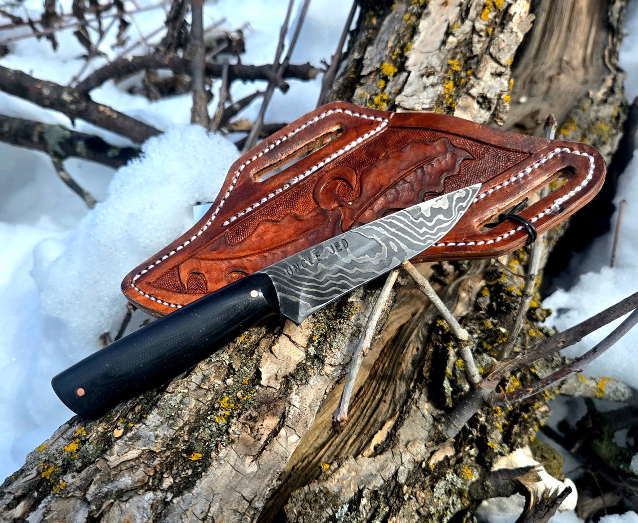 Twisted Damascus Drop Point