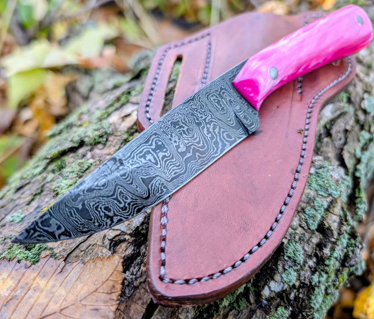 Damascus Drop Point