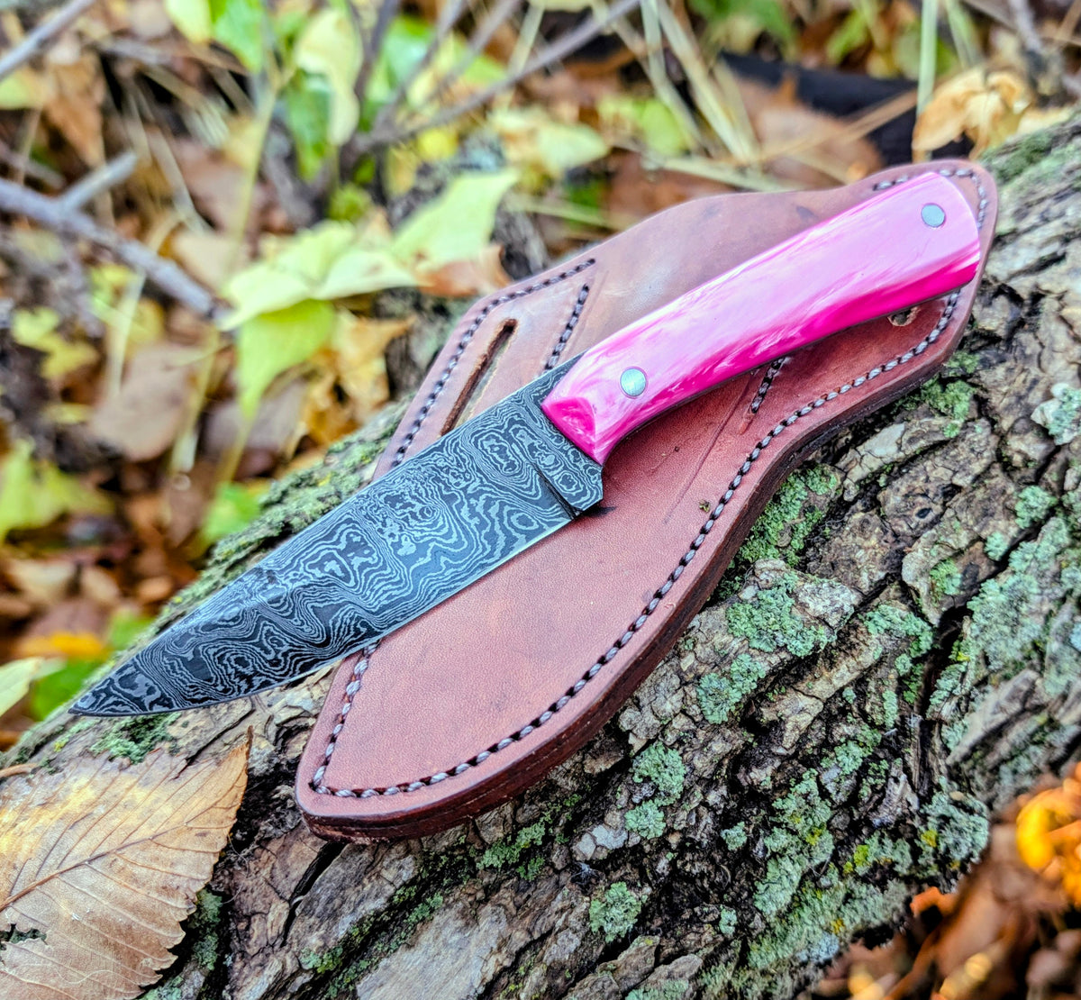 Damascus Drop Point