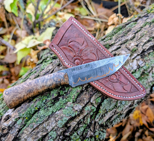 Damascus Cu Mai Drop Point