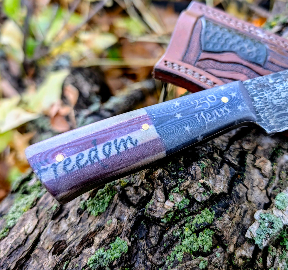 Damascus Drop Point