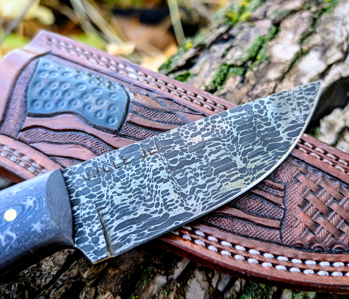 Damascus Drop Point