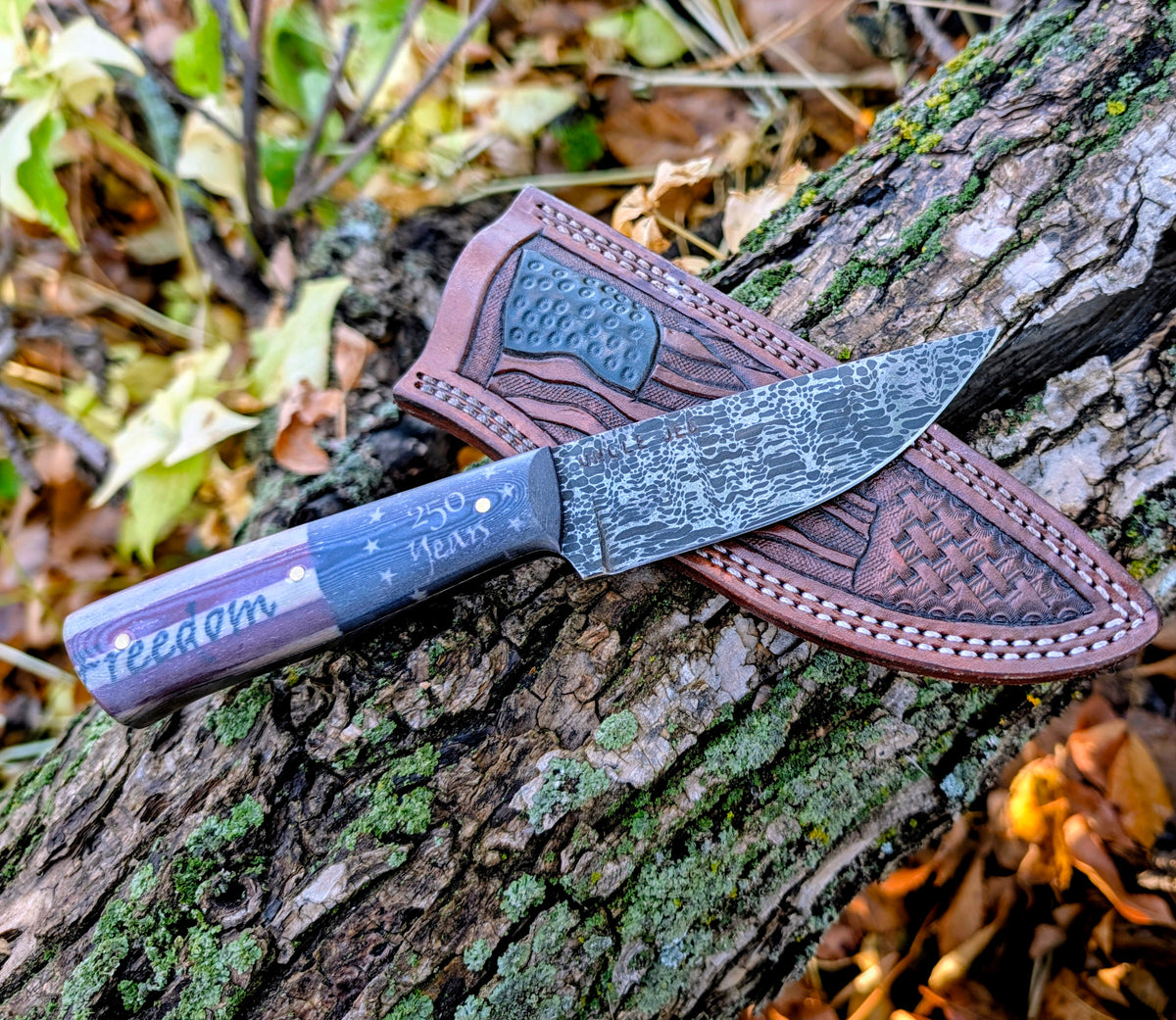 Damascus Drop Point