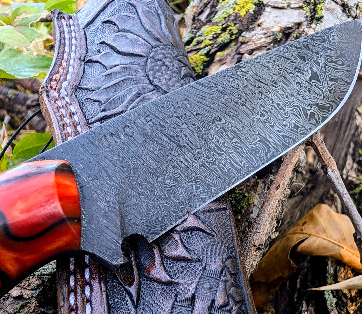 Damascus Drop Point