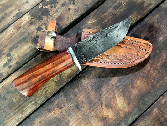 Damascus Drop Point