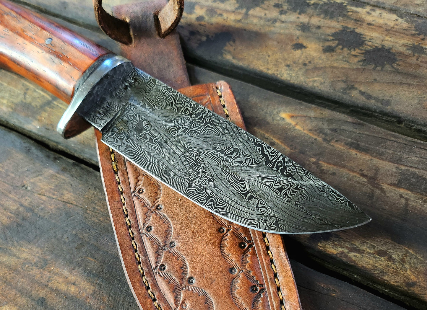 Damascus Drop Point