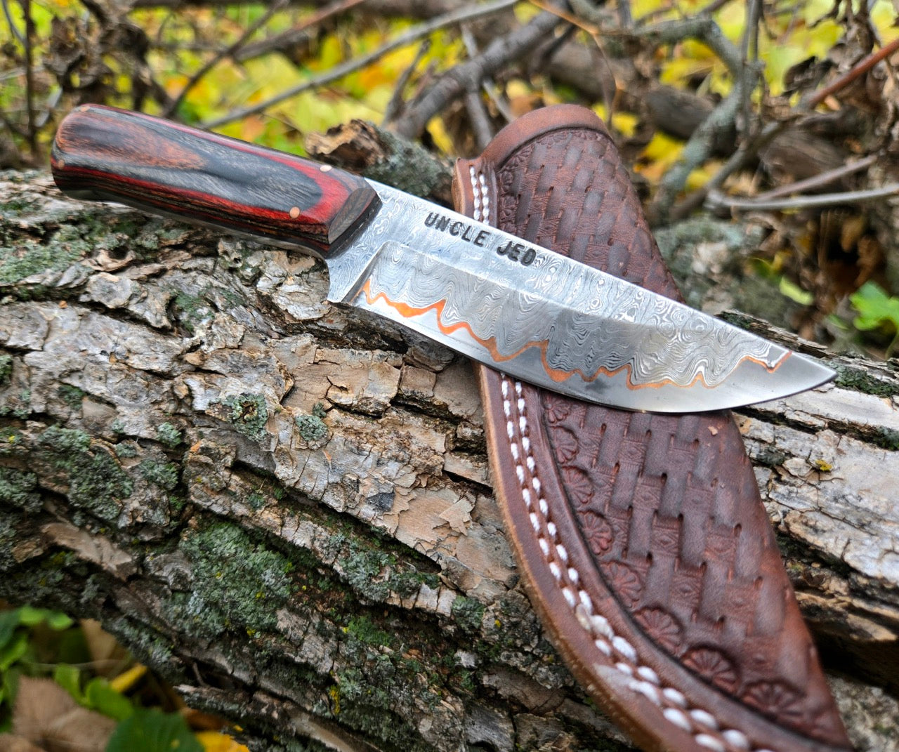 Damascus Cu Mai Drop Point