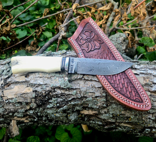 Damascus Drop Point