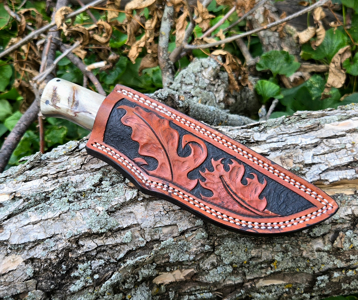Copper Damascus Drop Point